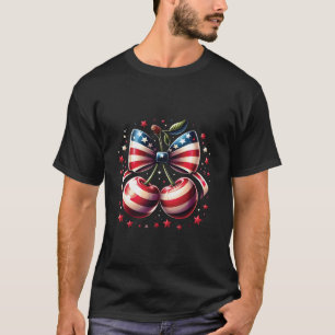 Camiseta Cerejas com Arco Coquette 4 de julho American Pa