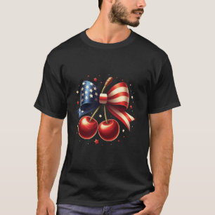 Camiseta Cerejas com Arco Coquette 4 de julho American Pa