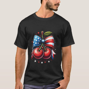 Camiseta Cerejas com Arco Coquette 4 de julho American Pa