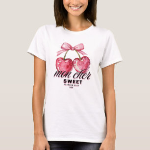 Camiseta Cerejas Coquete Rosa Vermelho 