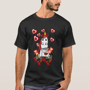 Camiseta Cerejas de Frutas Unicórnio de Verão Crianças Verã