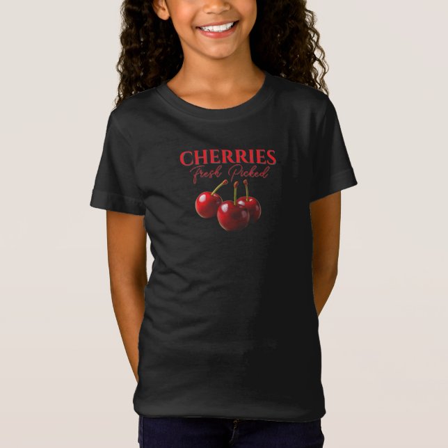 Camiseta Cerejas frescas colhidas  (Frente)