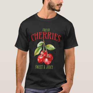 Camiseta Cerejas Frescas da Fazenda Mercado de Cerejas Mulh