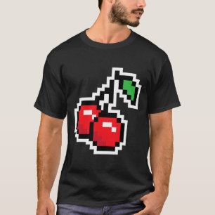 Camiseta Cerejas Pixel Fantasia de Halloween de Video Game 