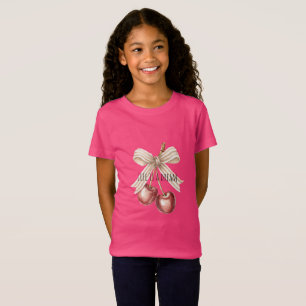 Camiseta Cerejas Vermelhas Brilho Dourado