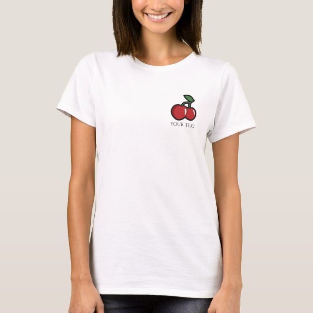 Camiseta Cerejas Vermelhas Texto Personalizado Customizado (Frente)