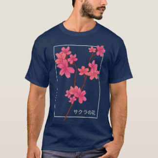 Camiseta Cerejeira japonesa Flor Rosa Rosa-Rosa Sakura Ae