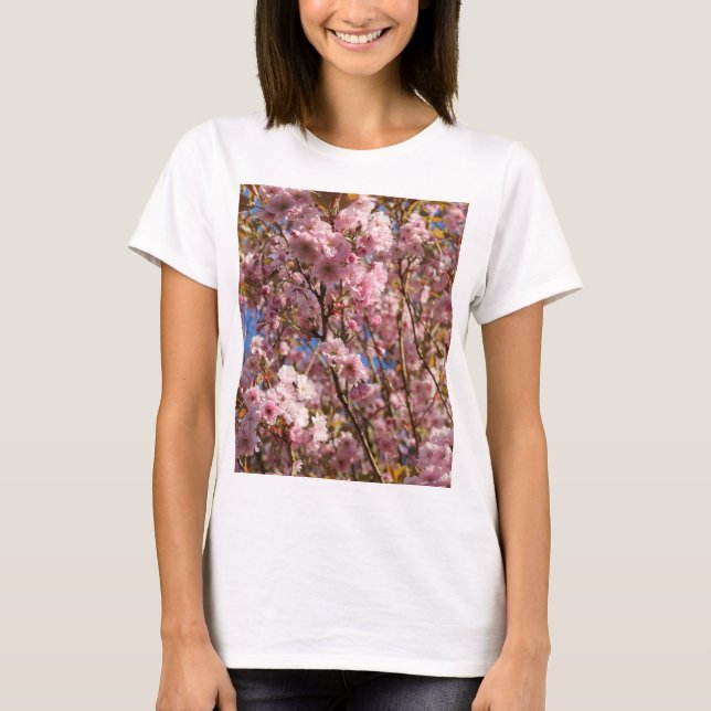 Camiseta Cerejeira rosa da primavera em flor (Frente)