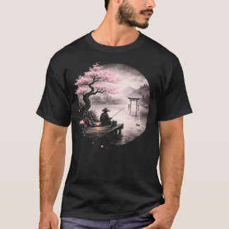 Camiseta Cerejeira Zen do Pescador Japonês Vintage