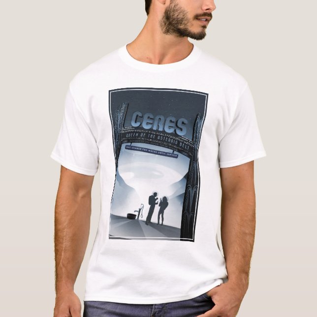 Camiseta Ceres do Planeta Anão-Poster de viagens do Espaço  (Frente)