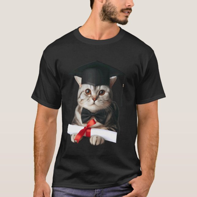 Camiseta Cerimônia de Formatura de Gato Birmanês Cap Gradua (Frente)