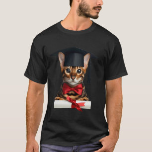 Camiseta Cerimônia de Graduação de Gato Bengal Cap Graduado