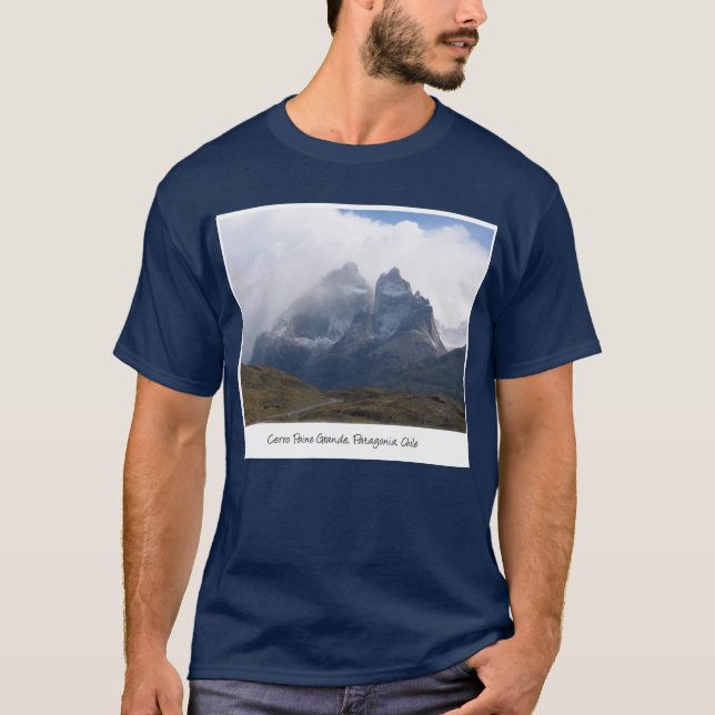 Camiseta Cerro Paine Grande, Montanhas, Patagônia, Chile (Frente)