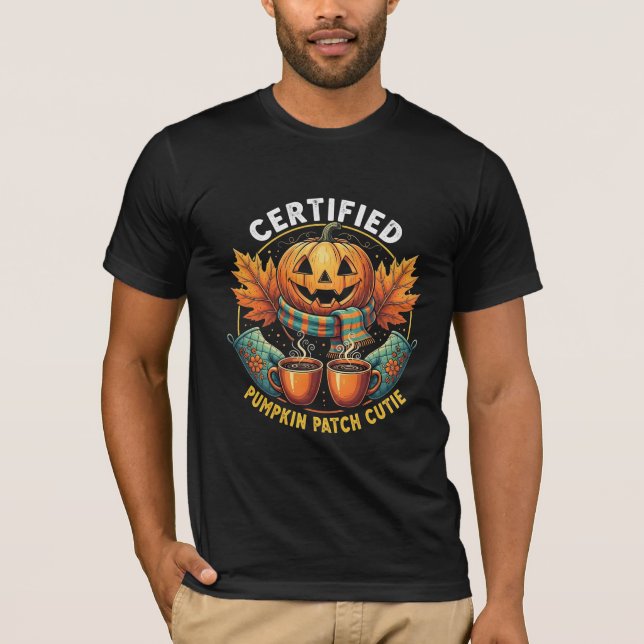 Camiseta Certificado de Abobrinha Patch Cutie Cozy Fall Hal (Frente)
