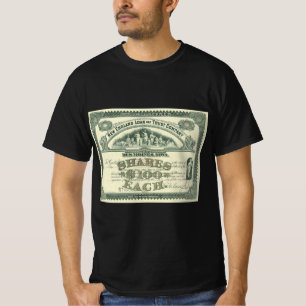 Camiseta Certificado de Ação de Capital Antigo Finanças Emp