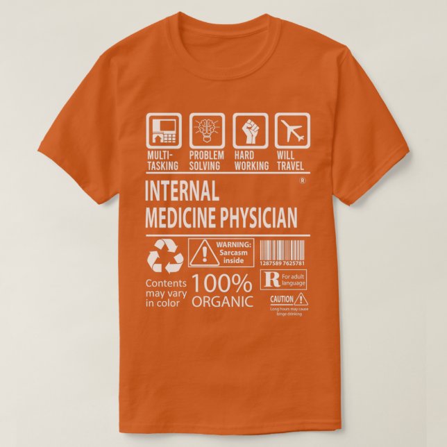 Camiseta Certificado de multitarefa para médico médico de m (Frente do Design)