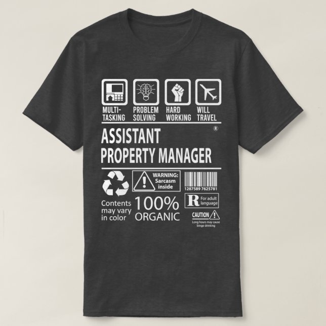 Camiseta Certificado MultiTask do Gerenciador de Propriedad (Frente do Design)