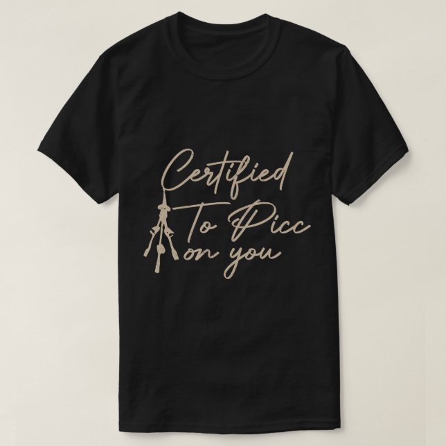 Camiseta Certificado Para PICC Em Seu Esquadrão De Enfermei (Frente do Design)