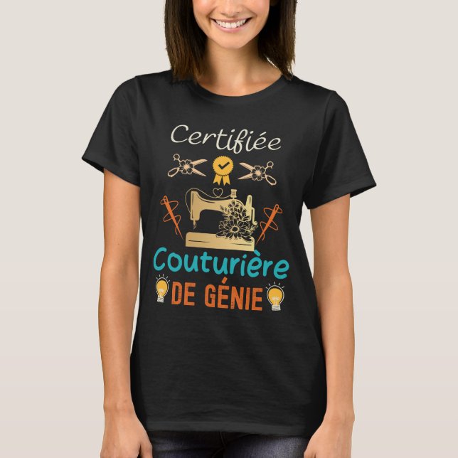 Camiseta certifié couturière de génie 1 (Frente)