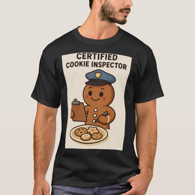 Camiseta Certified Cookie Inspector Gingerbread (Frente)