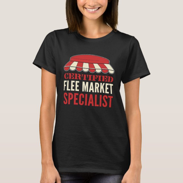 Camiseta Certified Flea Market Specialist Thrifting Reselli (Frente)