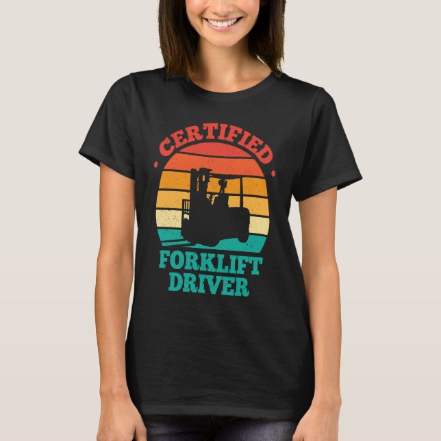 Camiseta Certified Forklift Driver Retro (Frente)