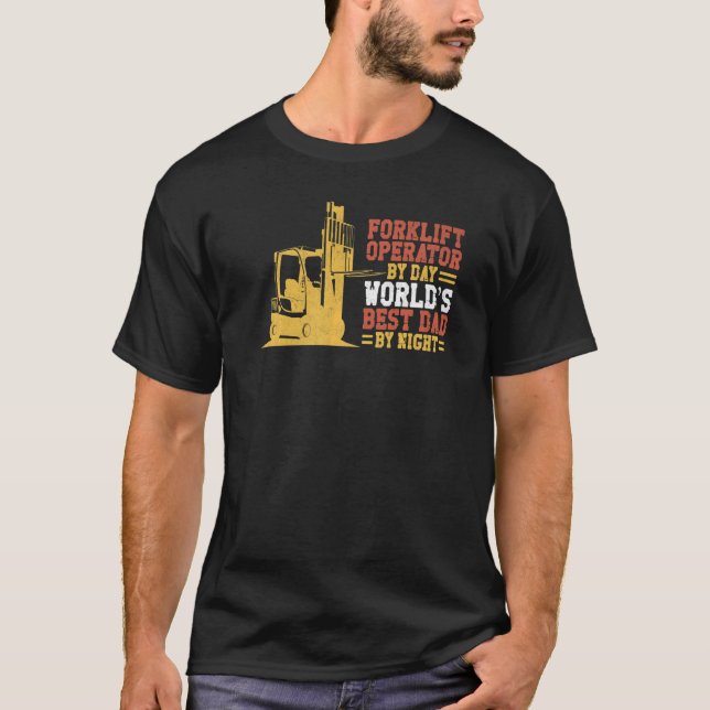 Camiseta Certified Forklift Truck Operator Dad Father Vinta (Frente)