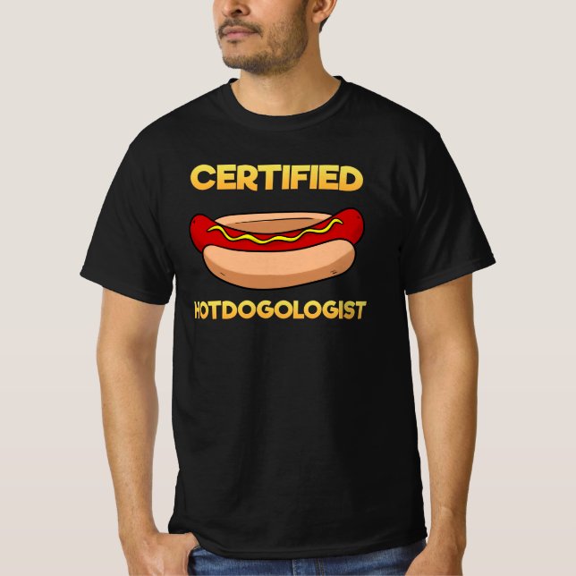 Camiseta Certified Hotdogologist Hotdog Hot Dog (Frente)