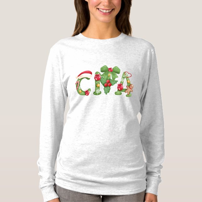 Camiseta Certified Nursing Assistant Holiday T-shirt (Frente)