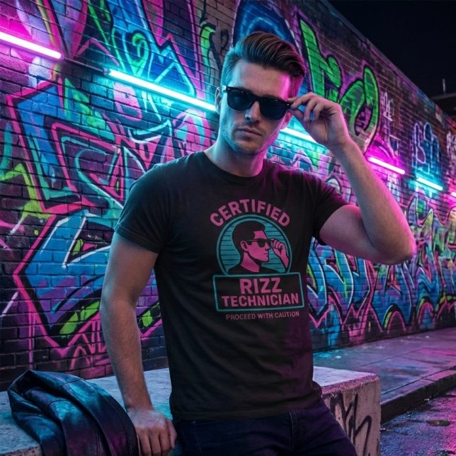 Camiseta Certified Rizz Technician - Funny Rizz Meme (Criador carregado)