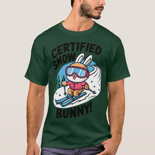 Camiseta Certified Snow Bunny Funny Skiing Bunny Pun Oversi (Frente)