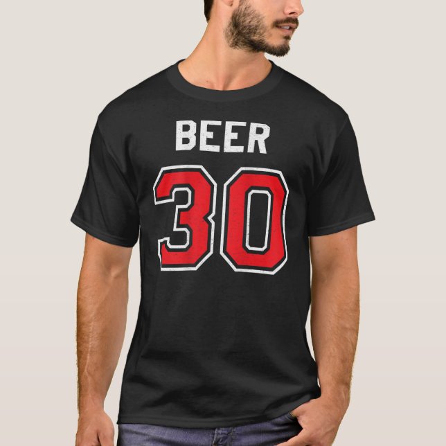 Camiseta Cerveja 30 Atleta Uniforme Jersey Funny Gag Gift G (Frente)