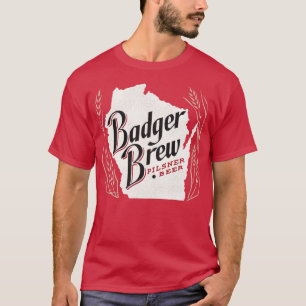 Camiseta Cerveja Badger Brew Retro Extinta Cervejaria Wisco