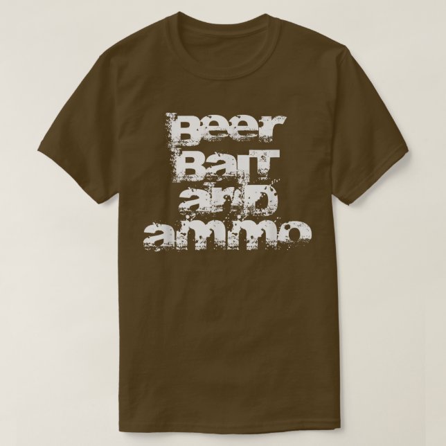 Camiseta Cerveja, Bait e Ammo (Frente do Design)