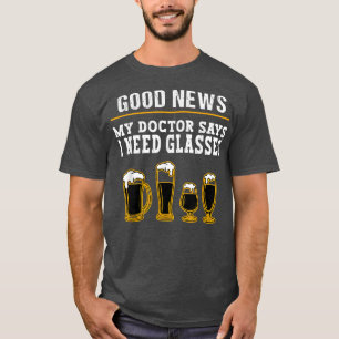 Camiseta Cerveja Bebendo Dizendo Que Meu Médico Diz Que Pre