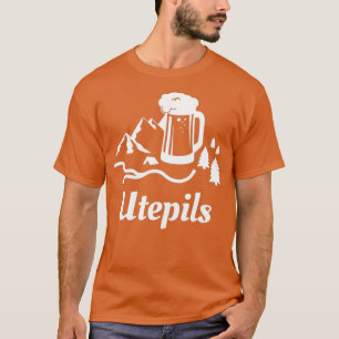 Camiseta Cerveja Bebendo Utepils na Noruega Palavra noruegu