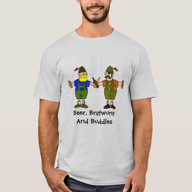 Camiseta Cerveja, Bratwurst e Buddies T-shirt alemã (Frente)