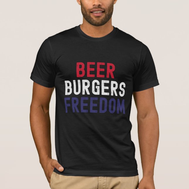 Camiseta Cerveja, Burgers, Liberdade (Frente)
