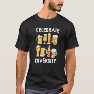 Camiseta Cerveja Celebrar Diversidade Bebedor Cerveja artes