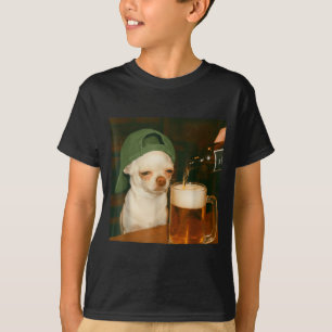 Camiseta Cerveja Chihuahua Meme Engraçado Reação de Cachorr