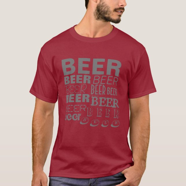 Camiseta CERVEJA! Cinza do Multi-Texto (Frente)