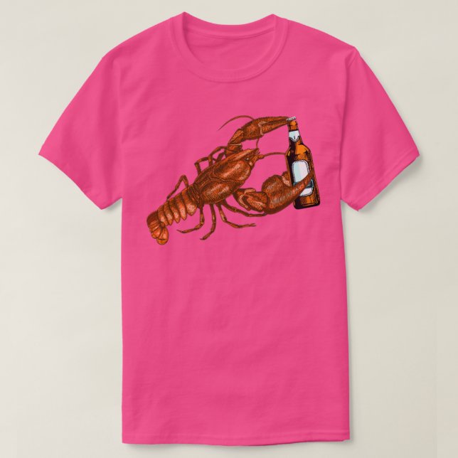 Camiseta Cerveja Com Bebendo De Lagosta T (Frente do Design)