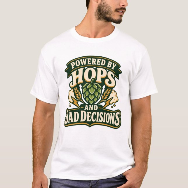 Camiseta Cerveja com Lúpulo e Más Decisões (Frente)