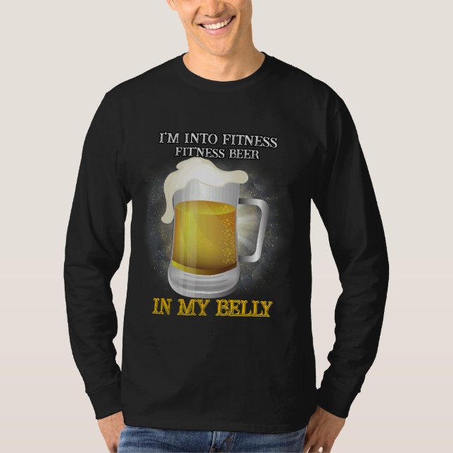 Camiseta Cerveja De ajustado No Meu Humor Sarcástico De Gym (Frente)