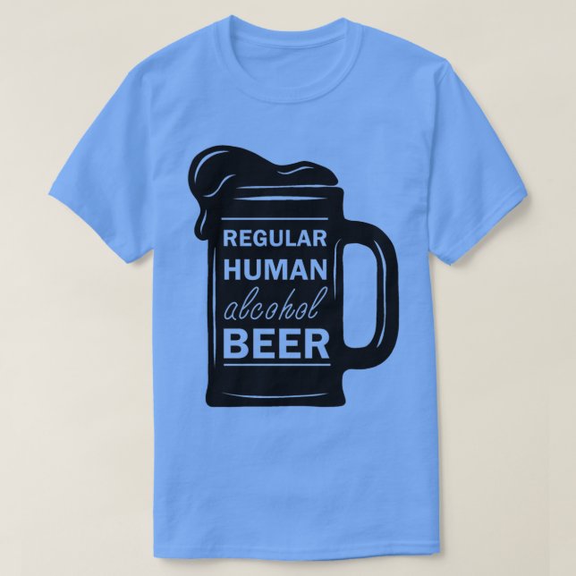 Camiseta Cerveja De Álcool Humano Regular (Frente do Design)
