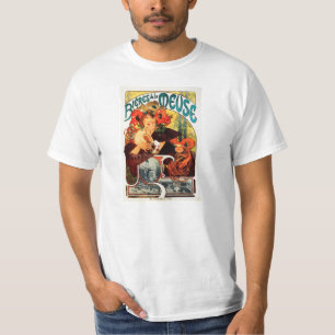 Camiseta Cerveja de Alphonse Mucha do musa