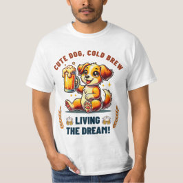 Camiseta Cerveja de Bebendo Cachorro