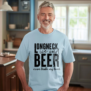 Camiseta Cerveja De Gelo Longa Nunca Quebrou Meu Coração