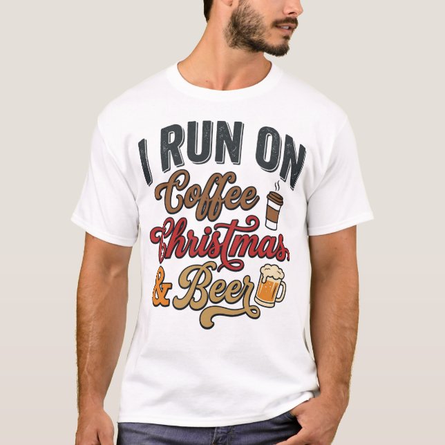 Camiseta Cerveja de Natal de Café Design de Bebida de Féria (Frente)