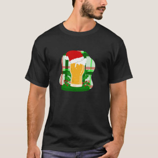 Camiseta cerveja de natal feia santa claus holly xadrez eng